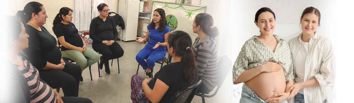 grupo de mujeres embarazadas en encuentro con doula natal comunitaria